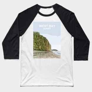 East Beach West Bay Dorset. Travel poster. Gift. Baseball T-Shirt